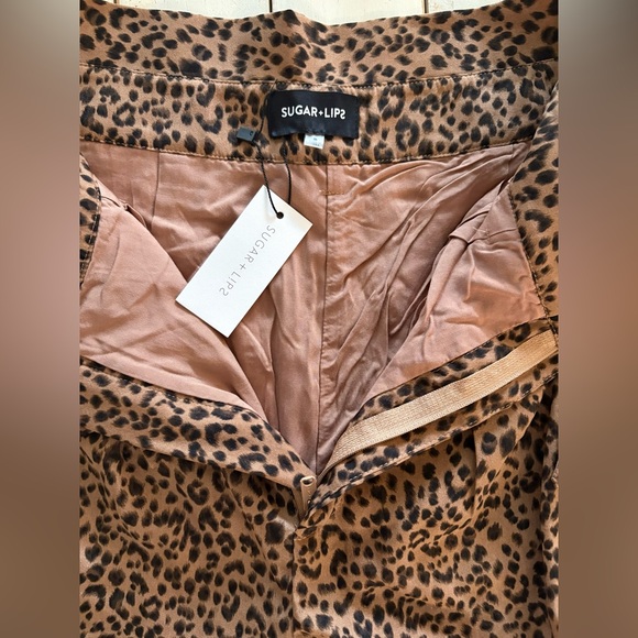 Sugarlips Brown Leopard Print Pants, Small, NWT - Picture 5 of 5